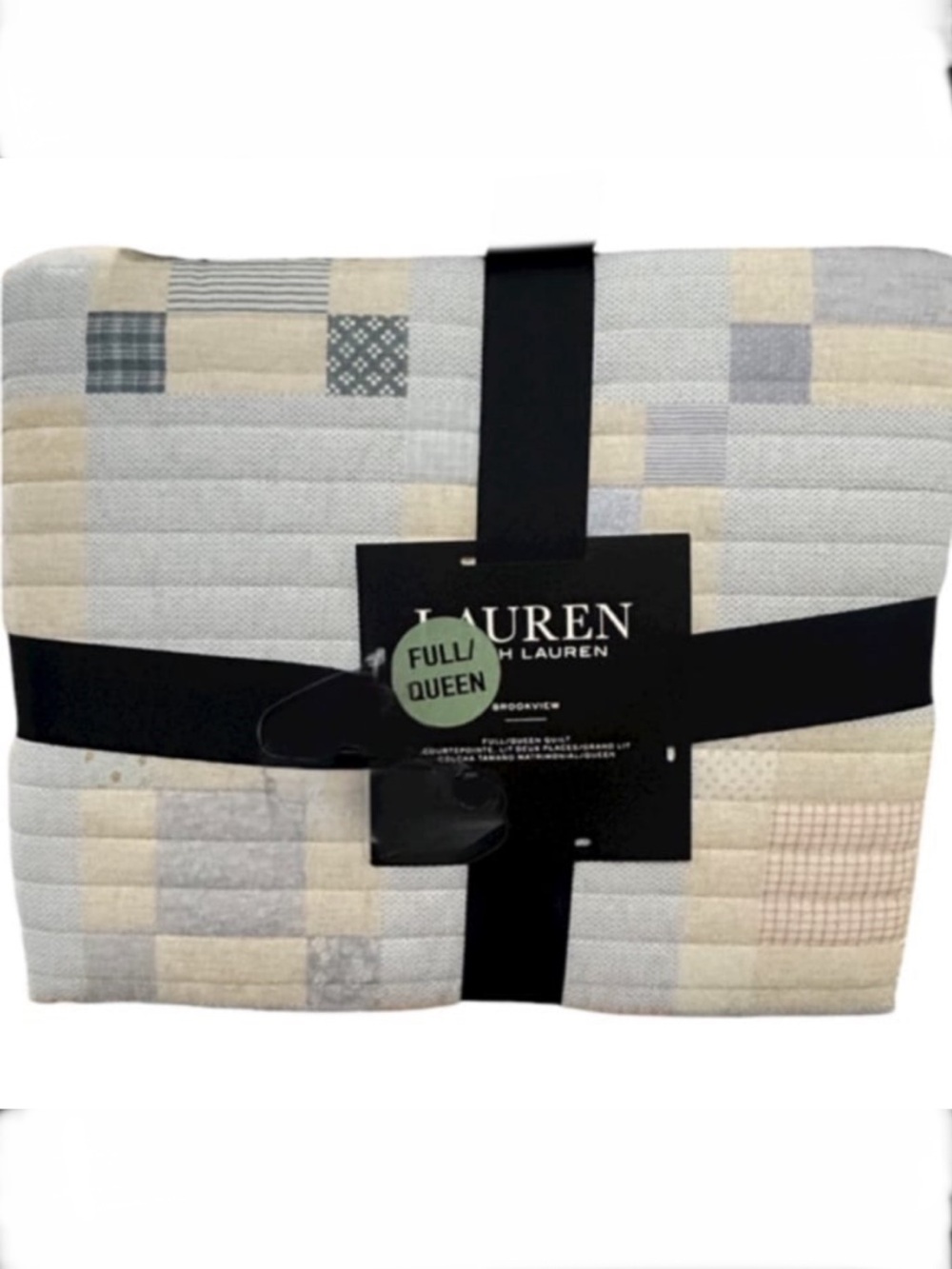 Ralph Lauren Brookview Multicolor Cotton Full/Queen Quilt 90”x90”